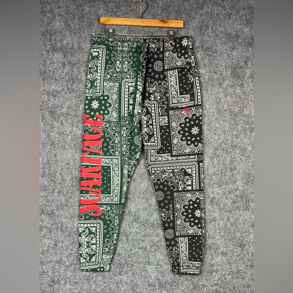 SCARFACE x Shoe Palace Mens L Paisley Green Red/Black Sweat Jogger Pants